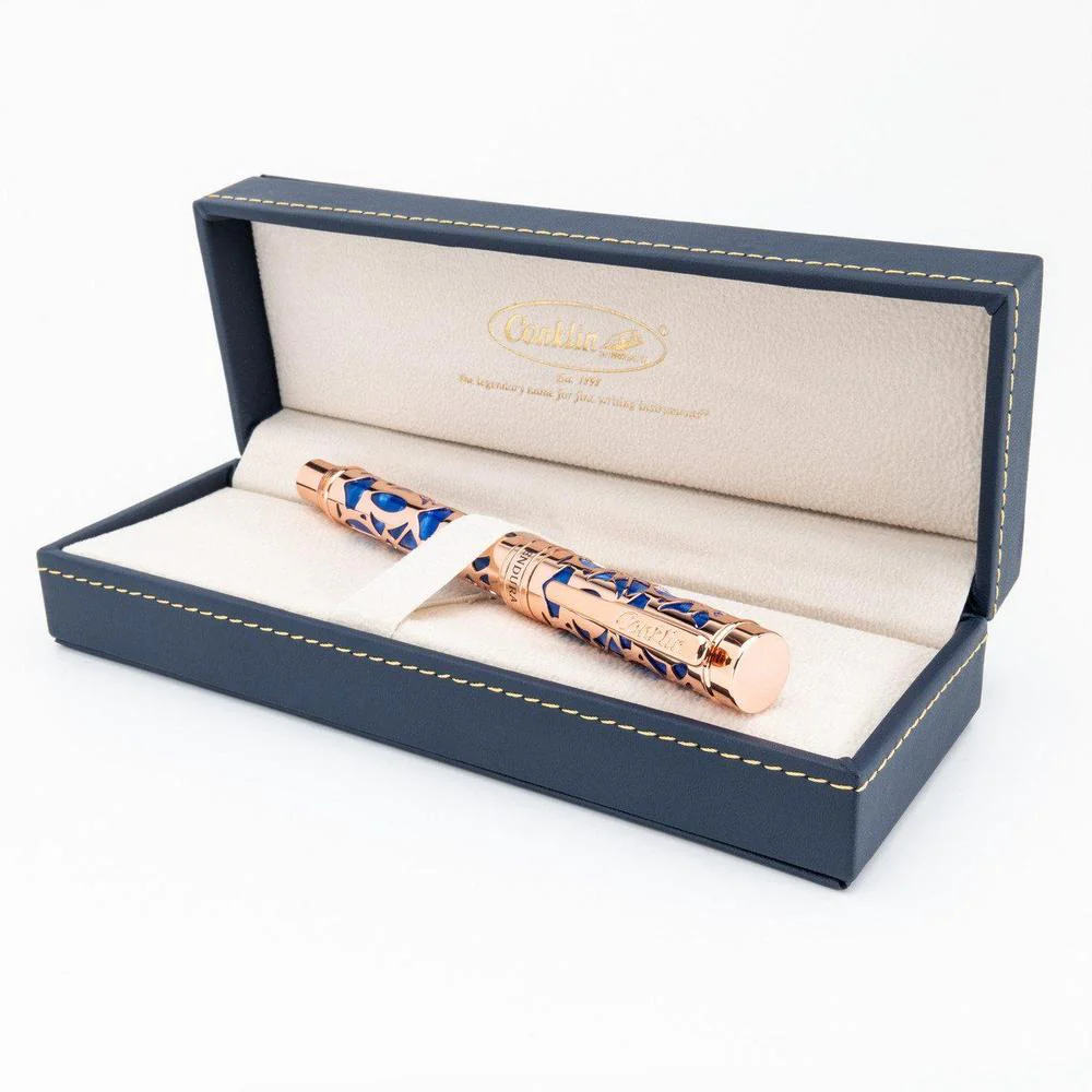 Conklin Fountain Pen - Endura Deco Crest - Blue - Image 11