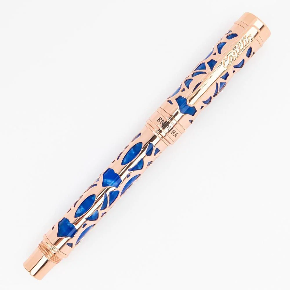 Conklin Fountain Pen - Endura Deco Crest - Blue - Image 2