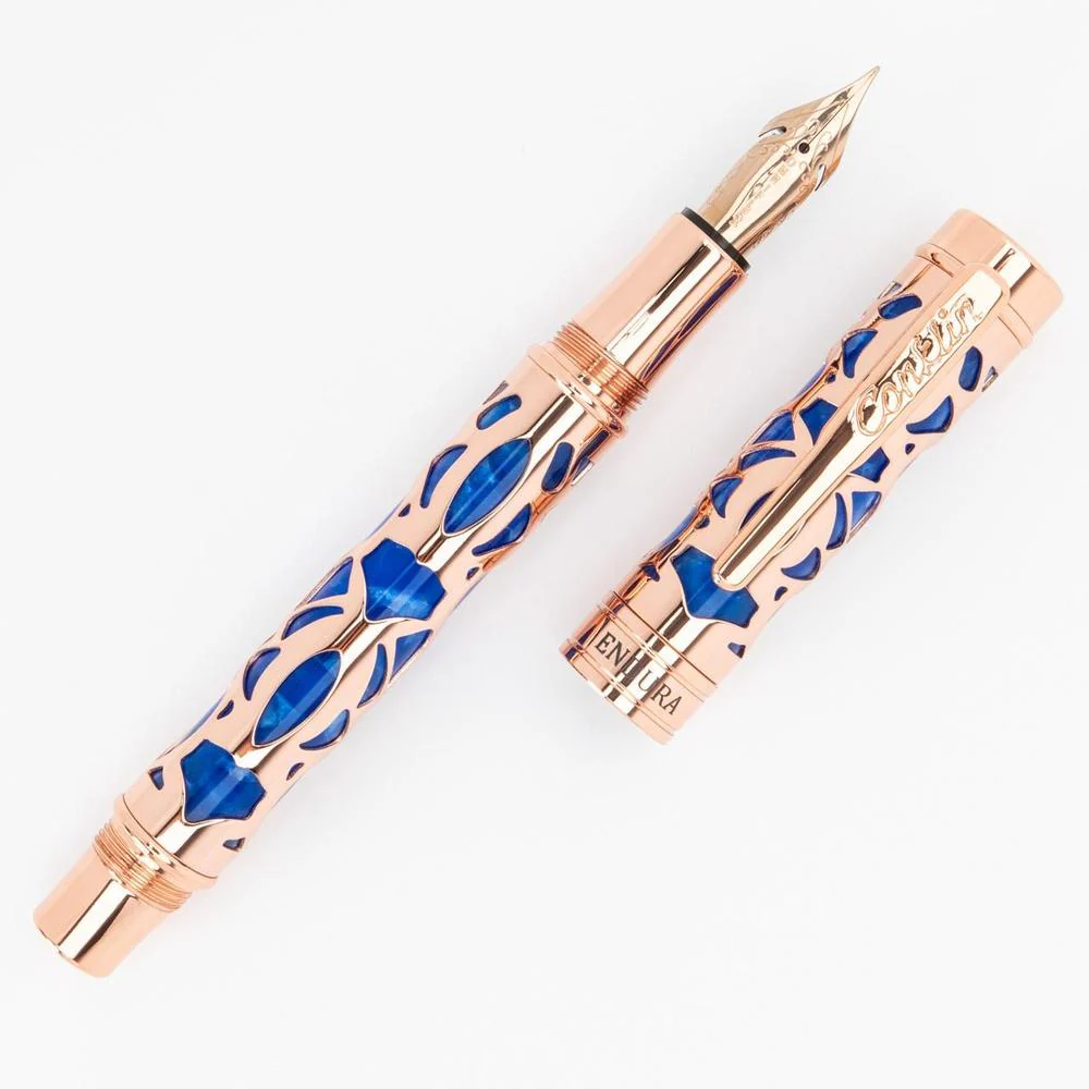 Conklin Fountain Pen - Endura Deco Crest - Blue - Image 3