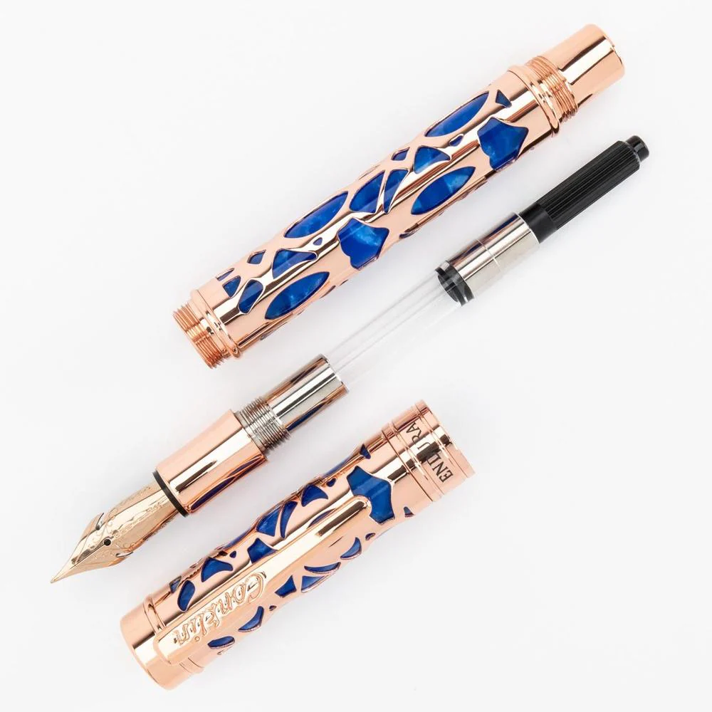 Conklin Fountain Pen - Endura Deco Crest - Blue - Image 5