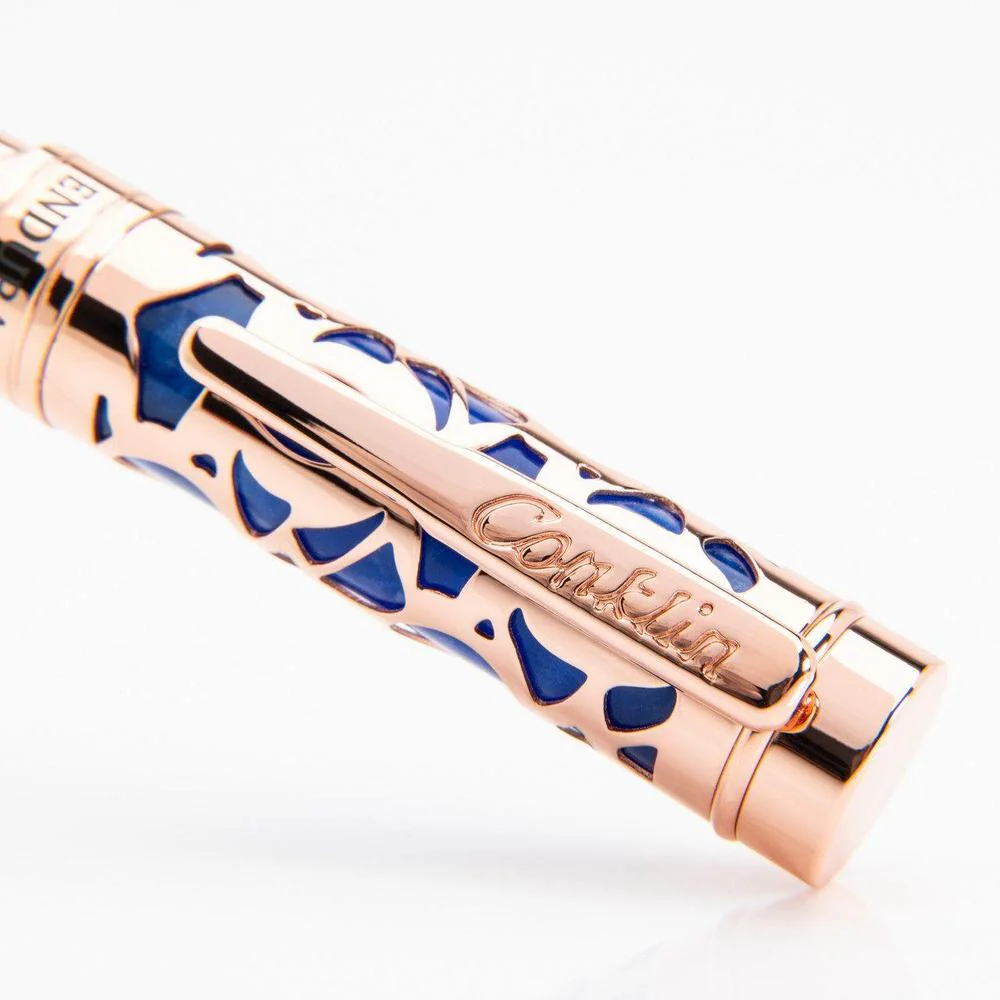 Conklin Fountain Pen - Endura Deco Crest - Blue - Image 8