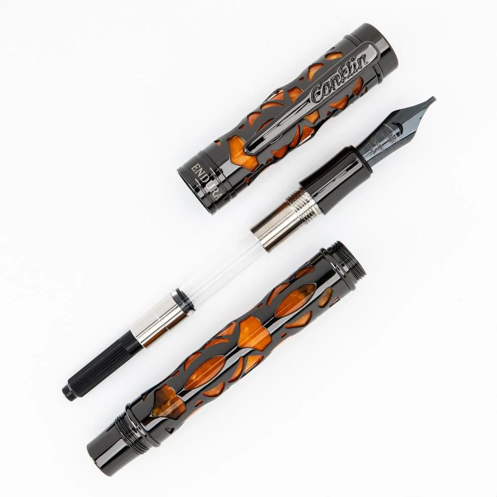 Conklin Fountain Pen - Endura Deco Crest - Orange - Image 3