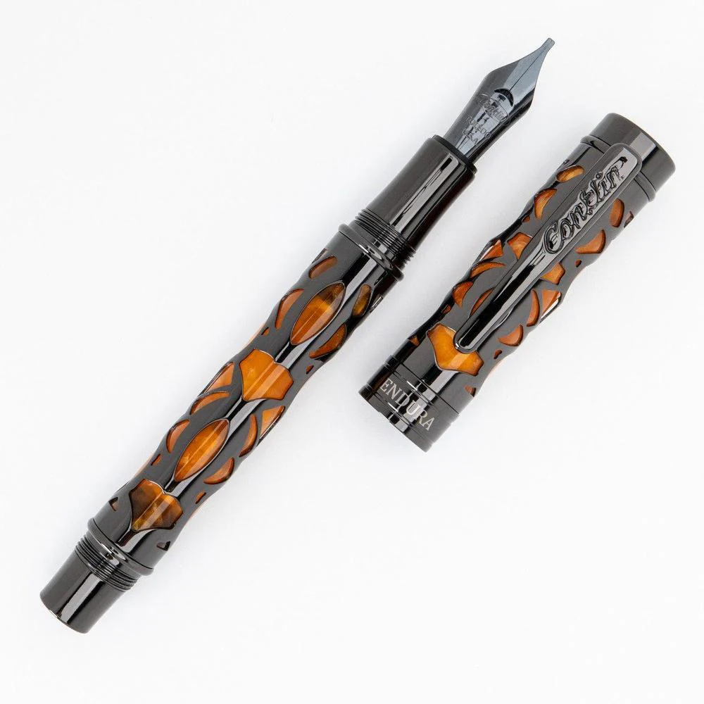 Conklin Fountain Pen - Endura Deco Crest - Orange - Image 4