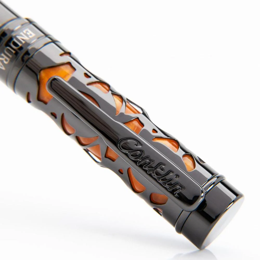 Conklin Fountain Pen - Endura Deco Crest - Orange - Image 7