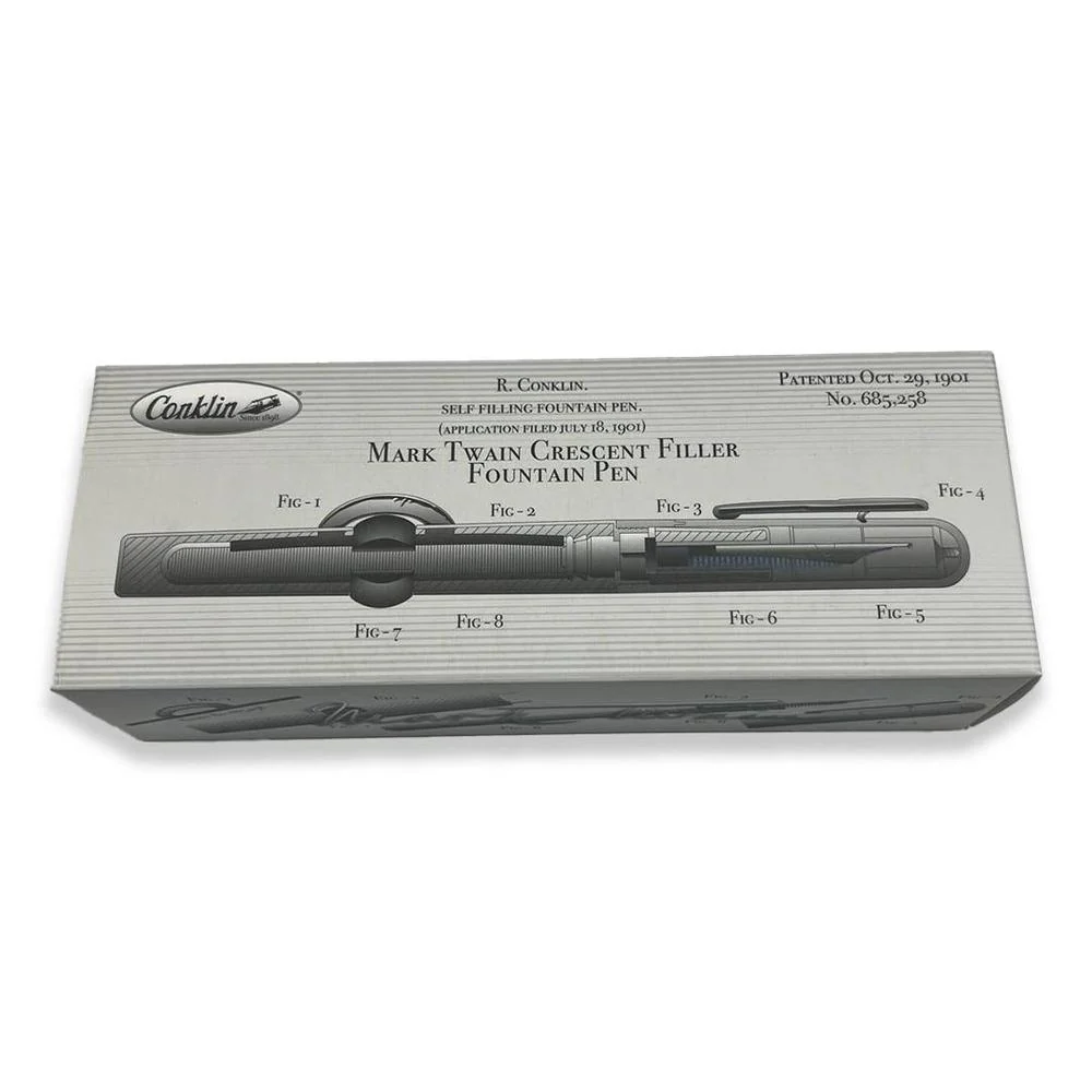 Conklin Fountain Pen - Mark Twain Crescent - Clear w/ Rose Gold - Image 11