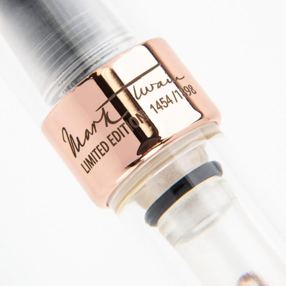 Conklin Fountain Pen - Mark Twain Crescent - Clear w/ Rose Gold - Image 8