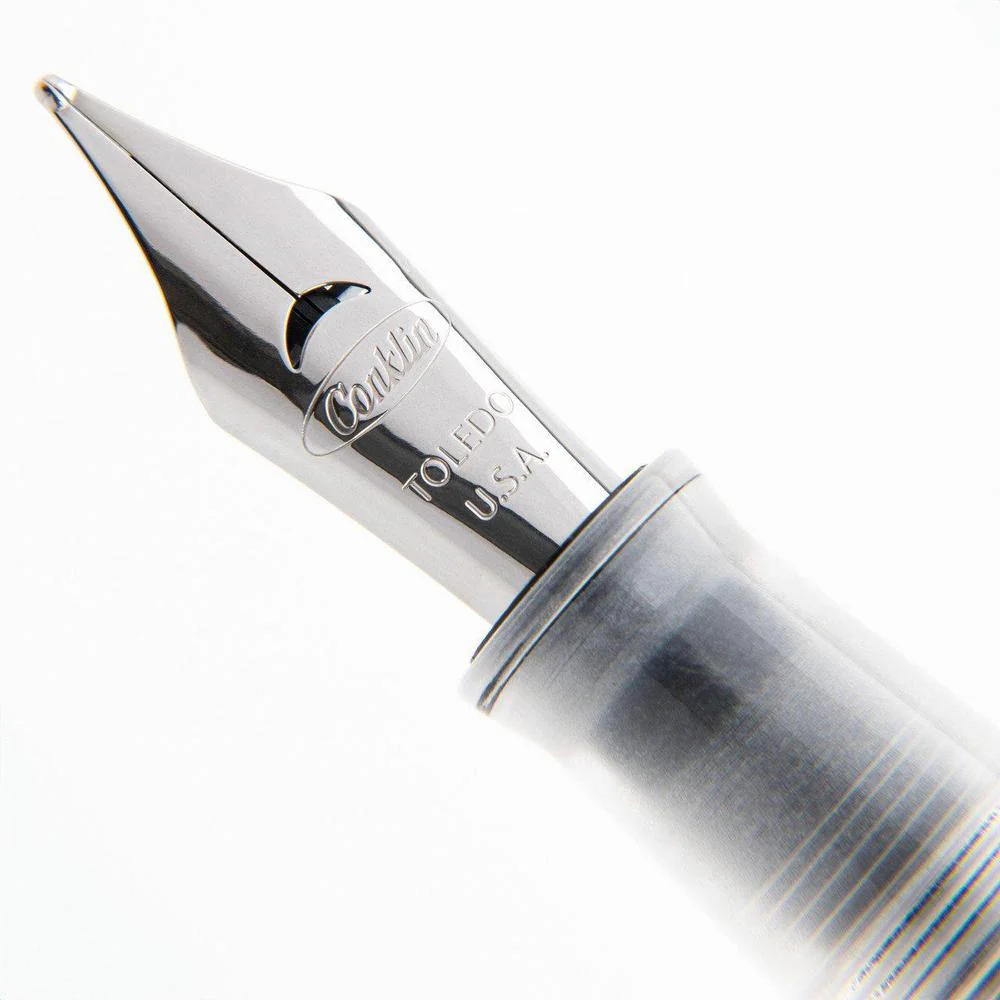 Conklin Fountain Pen - Mark Twain Crescent - Clear w/ Rose Gold - Image 9