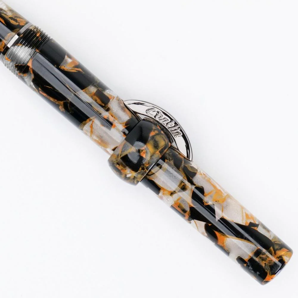 Conklin Fountain Pen - Mark Twain Crescent - Orange Medley w/ Gunmetal - Image 2