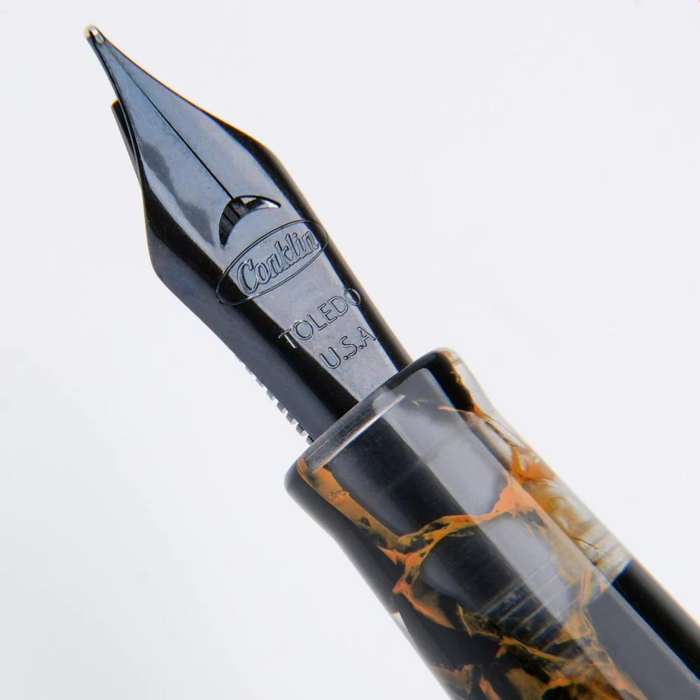 Conklin Fountain Pen - Mark Twain Crescent - Orange Medley w/ Gunmetal - Image 5