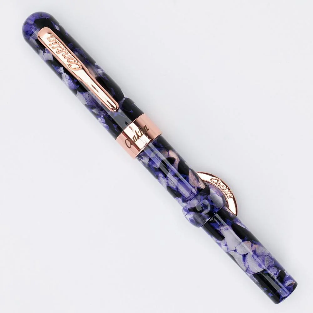 Conklin Fountain Pen - Mark Twain Crescent - Purple Fusion w/ Rosegold - Image 2
