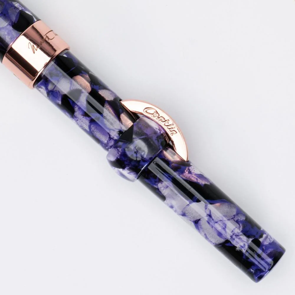 Conklin Fountain Pen - Mark Twain Crescent - Purple Fusion w/ Rosegold - Image 3
