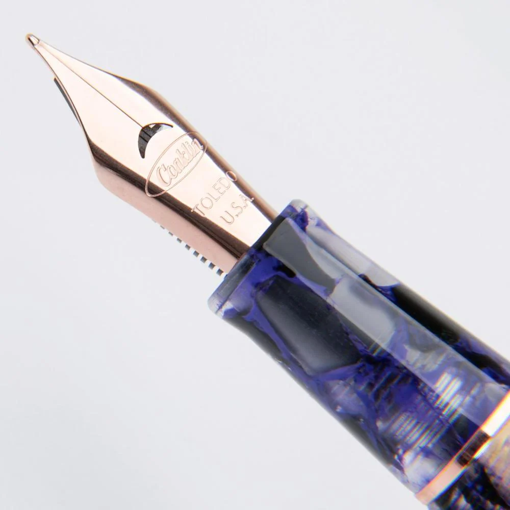 Conklin Fountain Pen - Mark Twain Crescent - Purple Fusion w/ Rosegold - Image 5