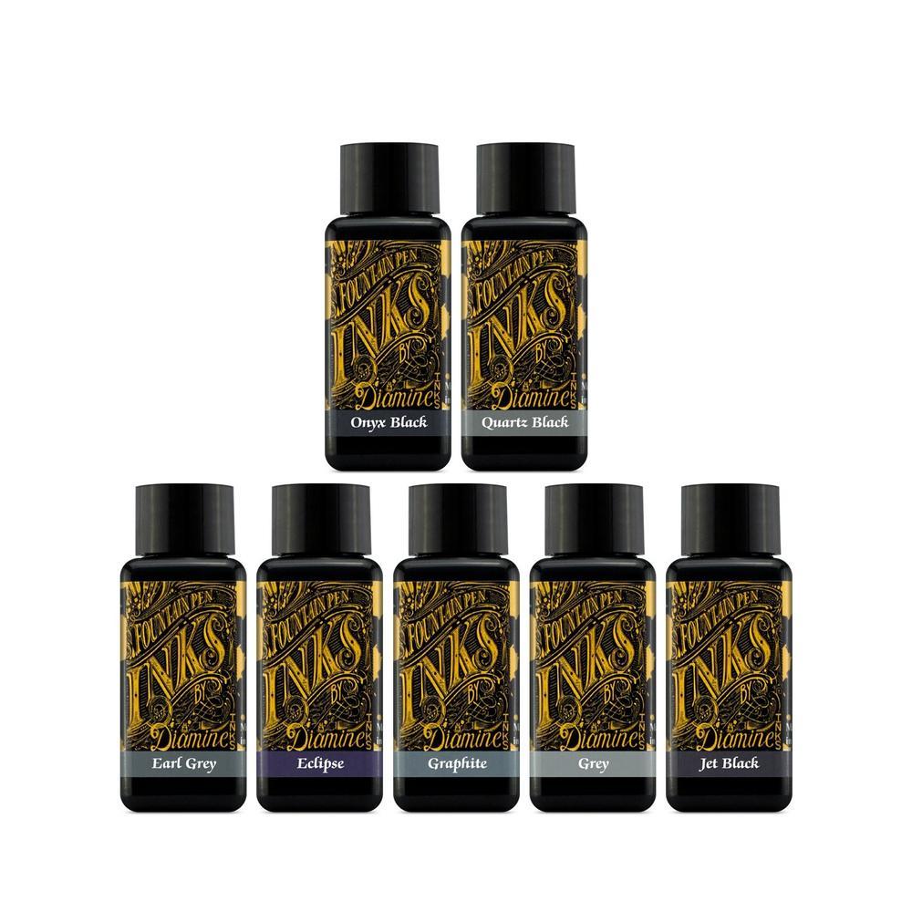 Diamine Ink Bottle (30ml / 80ml) - Black & Grey - Image 2