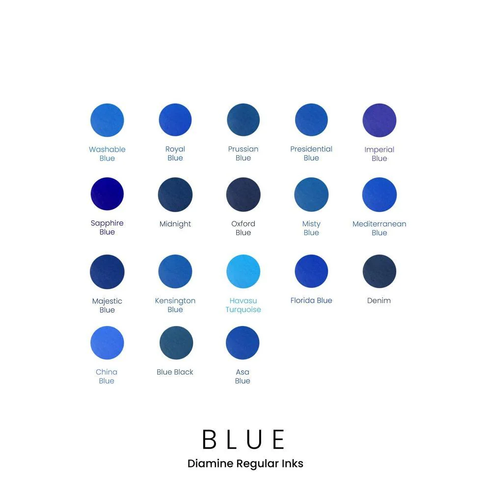 Diamine Ink Bottle (30ml / 80ml) - Blue - Image 3