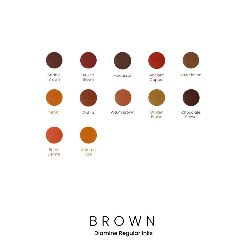 Diamine Ink Bottle (30ml / 80ml) - Brown - Image 3