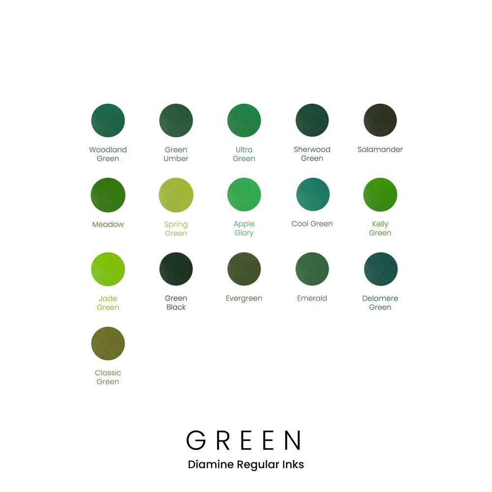 Diamine Ink Bottle (30ml / 80ml) - Green - Image 3