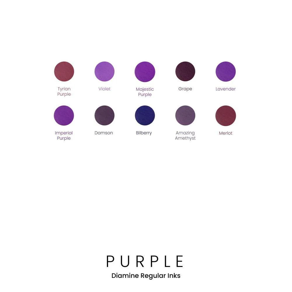 Diamine Ink Bottle (30ml / 80ml) - Purple - Image 3