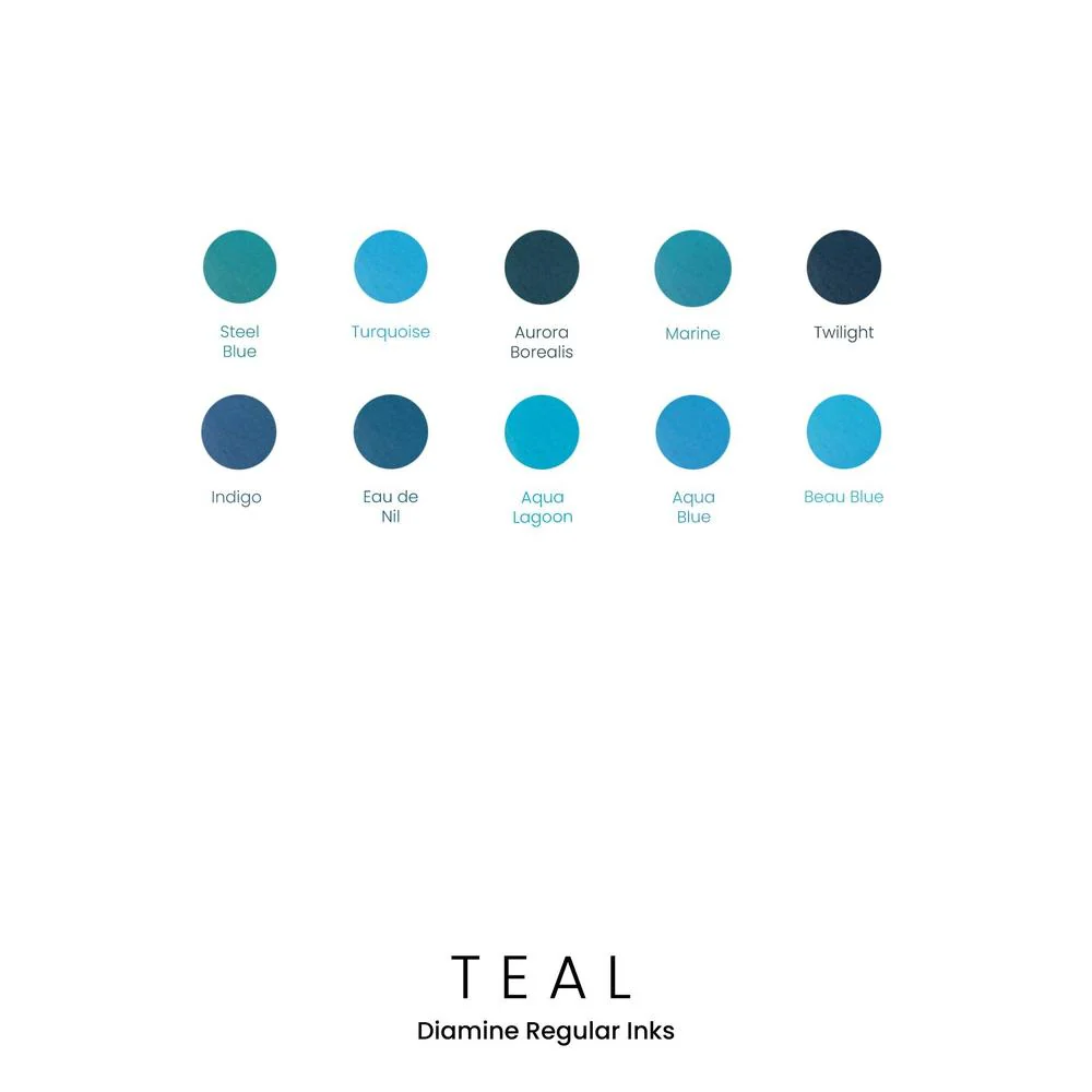 Diamine Ink Bottle (30ml / 80ml) - Teal - Image 3
