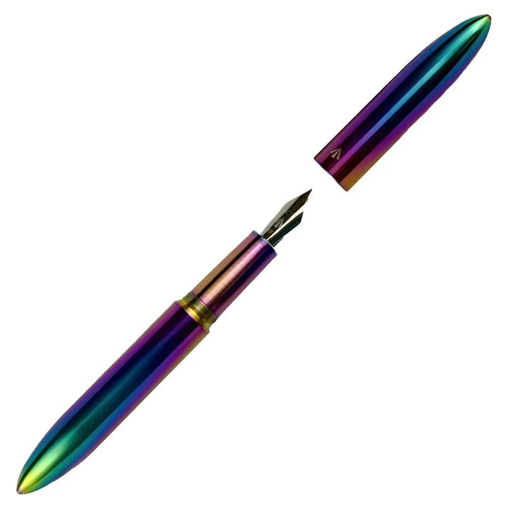 Gravitas Fountain Pen - Flagship - Stainless Steel Rainbow Skittle PvD - Image 3