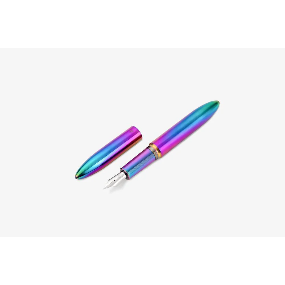 Gravitas Fountain Pen - Flagship - Stainless Steel Rainbow Skittle PvD - Image 6