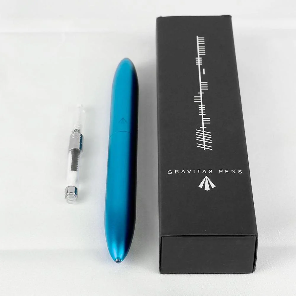 Gravitas Fountain Pen - Flagship - Stainless Steel Rainbow Skittle PvD - Image 8