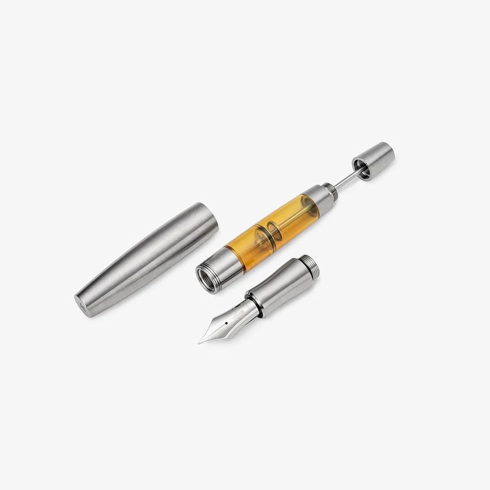 Gravitas Fountain Pen - Monster Grade 5 Titanium Polished + Ultem Barrel - Image 2