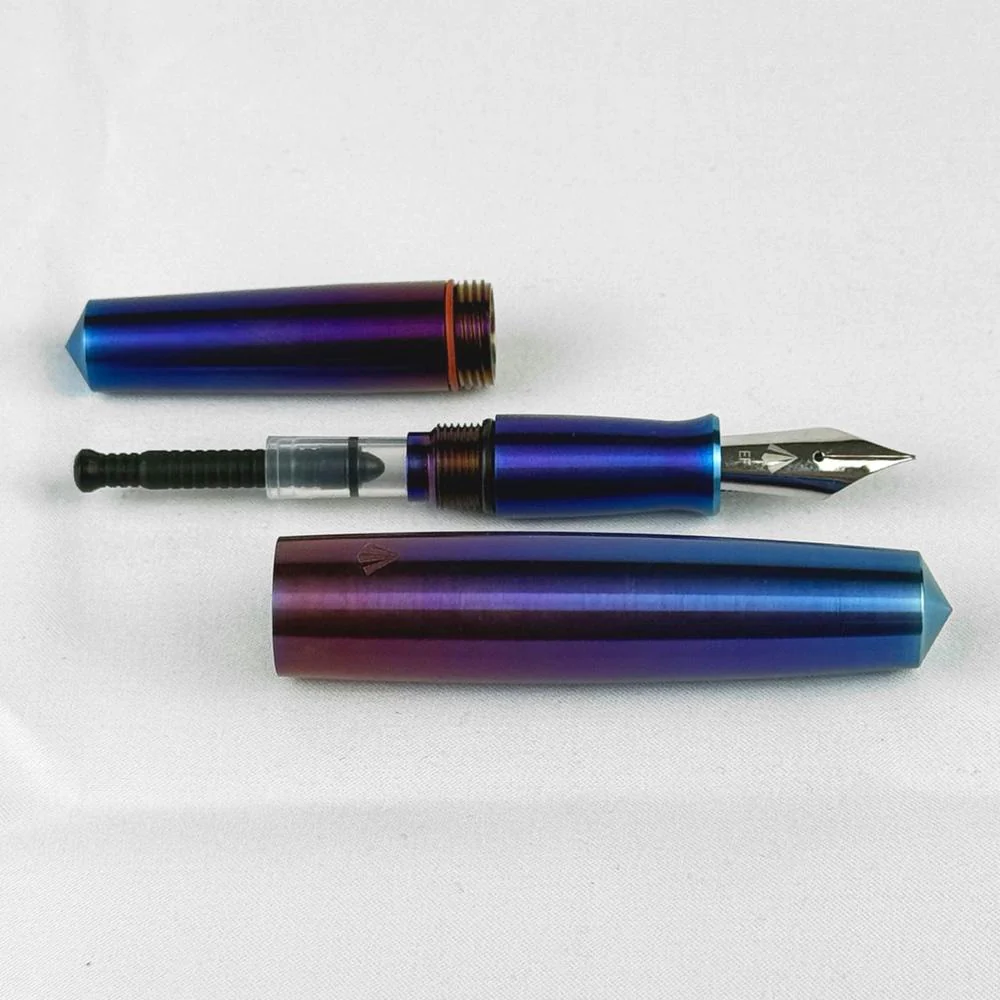 Gravitas Fountain Pen - Pocket - Raw Grade 5 Titanium TiSiNx - Image 2