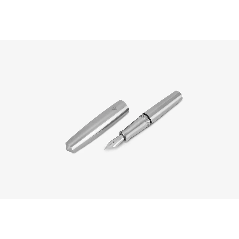 Gravitas Fountain Pen - Pocket - Raw Stainless Steel - Image 2