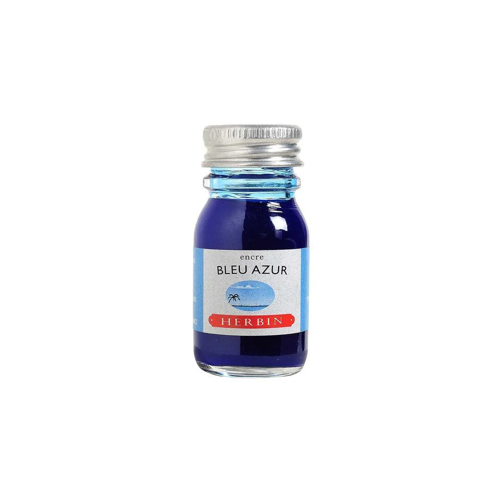 J Herbin Ink Bottle (10ml / 30ml) - Bleu Azur - Image 2