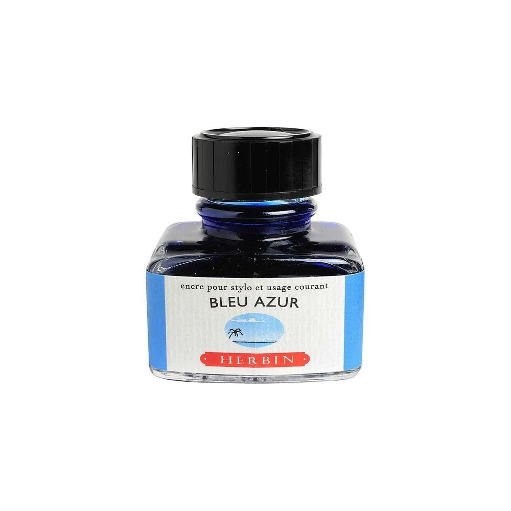 J Herbin Ink Bottle (10ml / 30ml) - Bleu Azur - Image 3