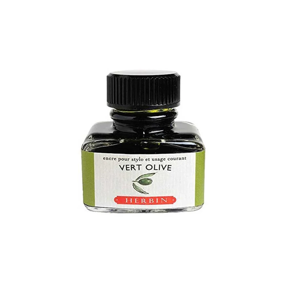 J Herbin Ink Bottle (10ml / 30ml) - Vert Olive - Image 3