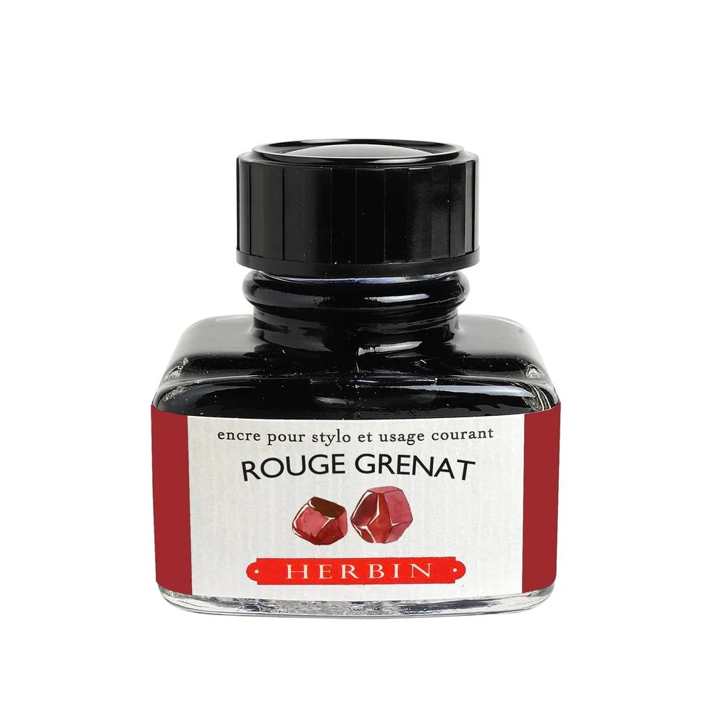 J Herbin Ink Bottle (10ml / 30ml) - Rouge Grenat - Image 3