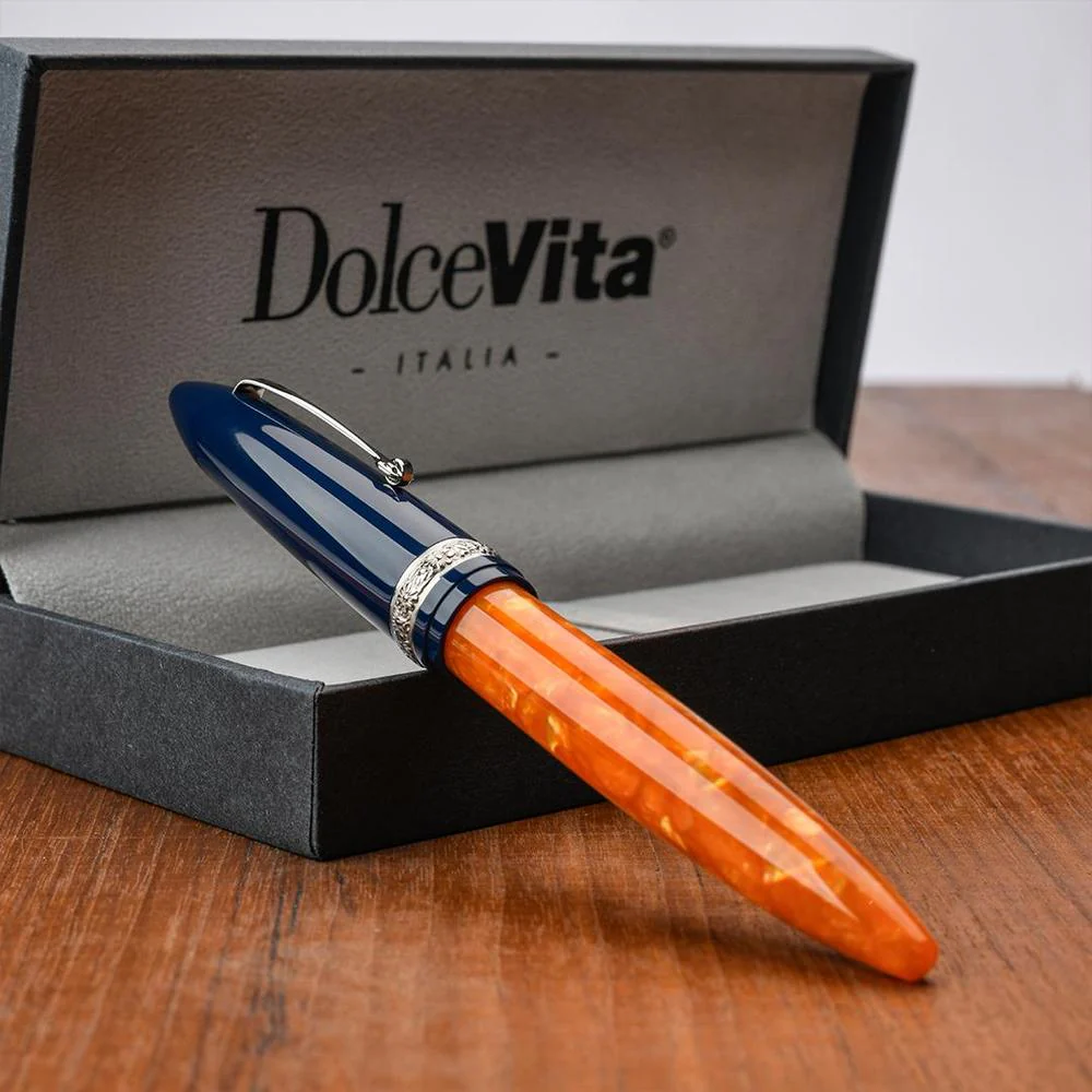 Leonardo Fountain Pen - DolceVita Furore - Blue Orange (Parthenope) - Image 13