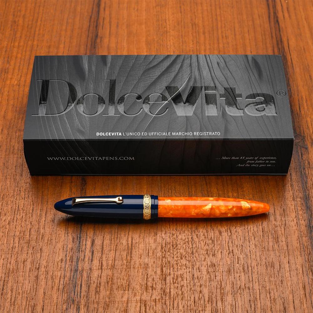 Leonardo Fountain Pen - DolceVita Furore - Blue Orange (Parthenope) - Image 4
