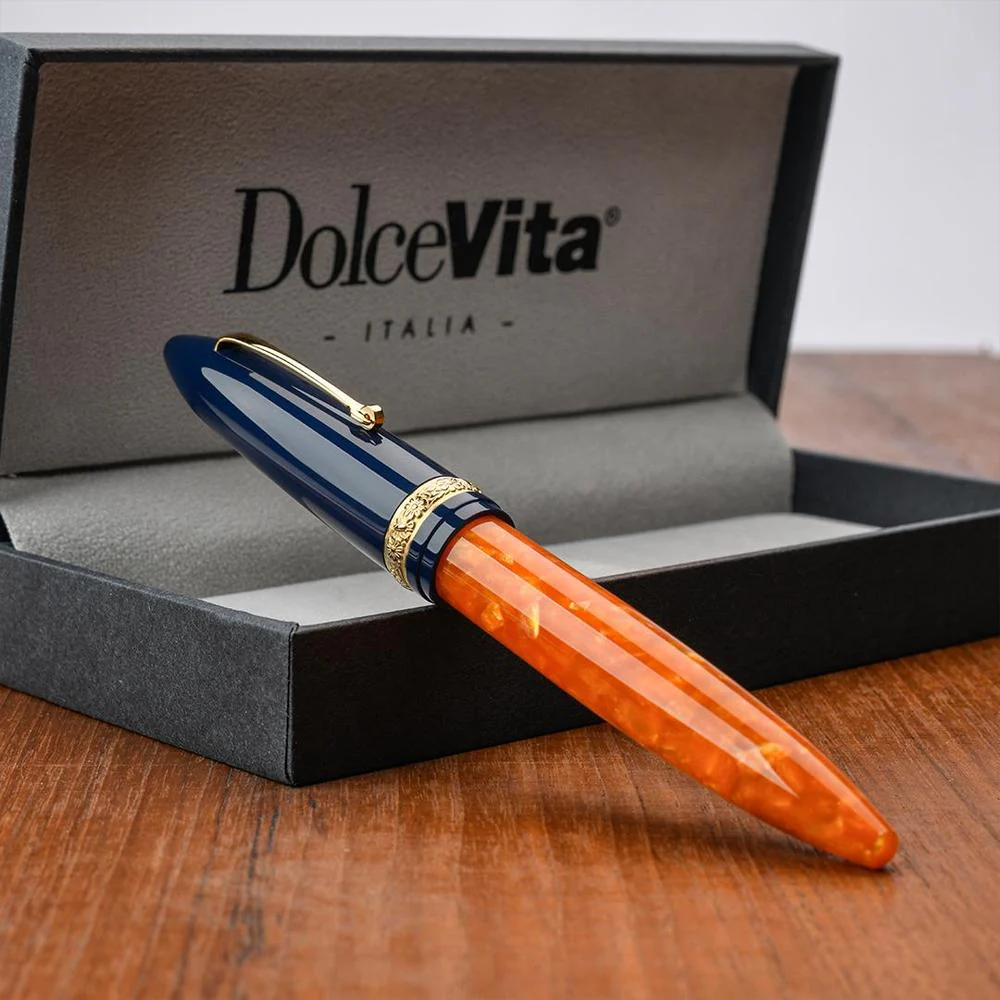Leonardo Fountain Pen - DolceVita Furore - Blue Orange (Parthenope) - Image 5