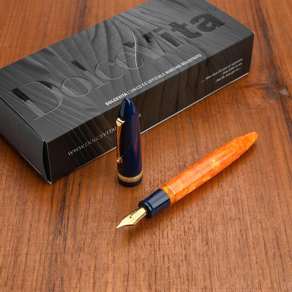 Leonardo Fountain Pen - DolceVita Furore - Blue Orange (Parthenope) - Image 8