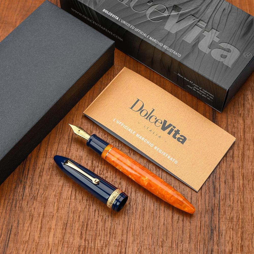 Leonardo Fountain Pen - DolceVita Furore - Blue Orange (Parthenope) - Image 9
