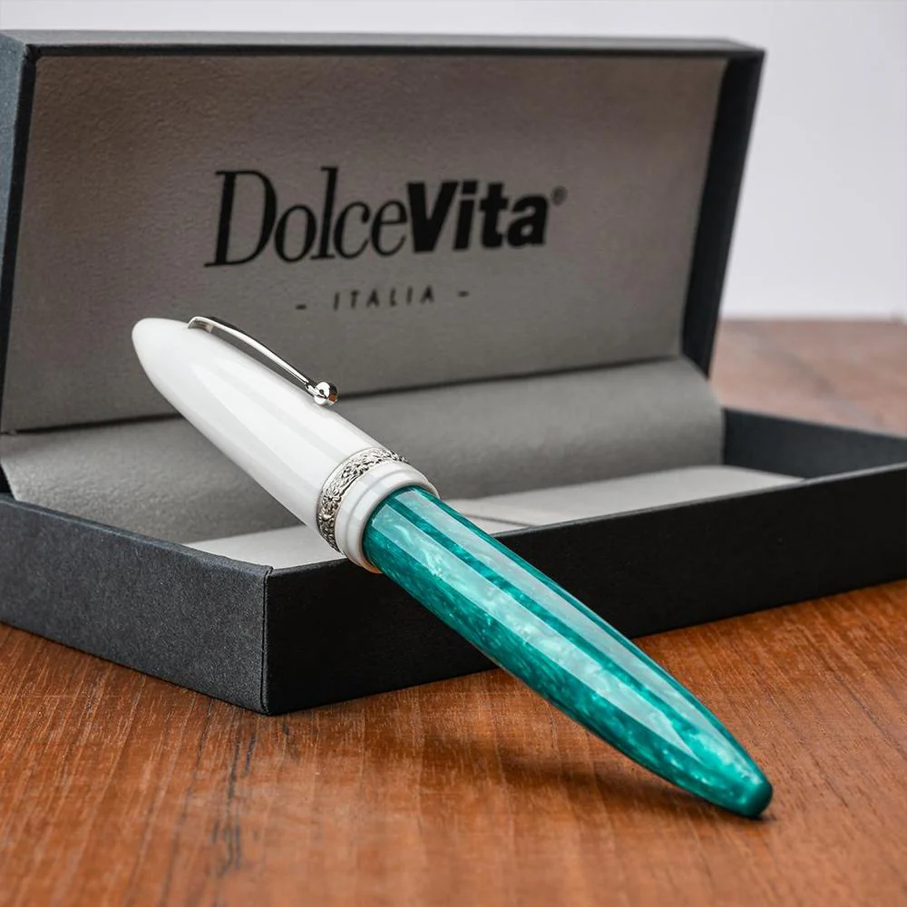 Leonardo Fountain Pen - DolceVita Furore - White Emerald (Smeralda) - Image 14