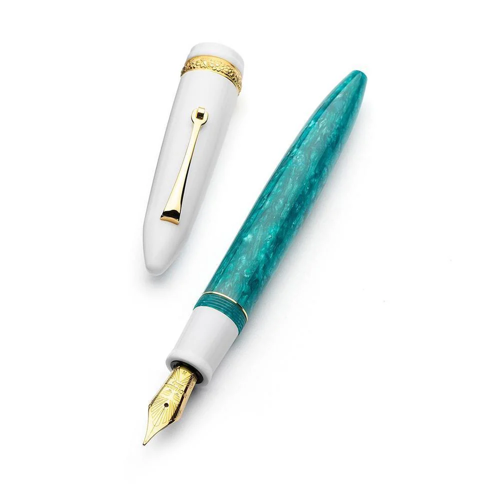 Leonardo Fountain Pen - DolceVita Furore - White Emerald (Smeralda) - Image 3