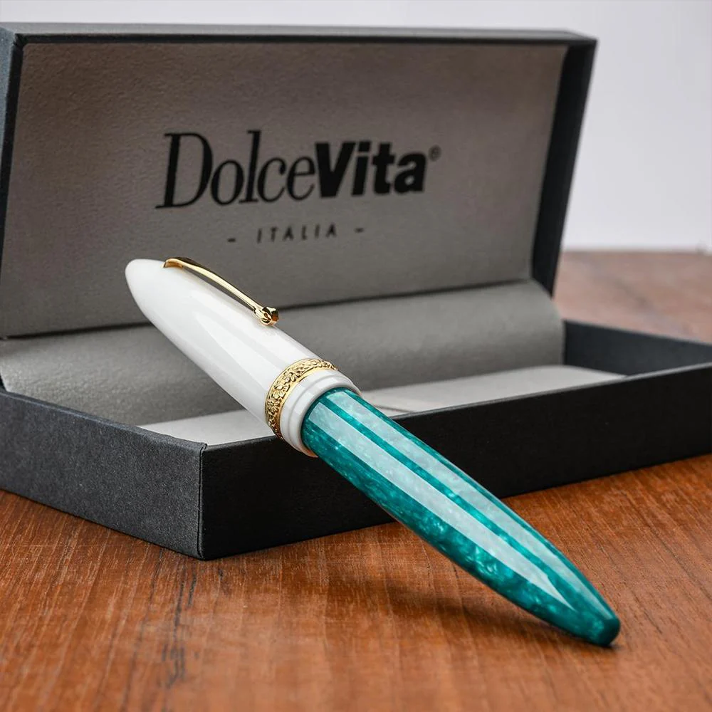 Leonardo Fountain Pen - DolceVita Furore - White Emerald (Smeralda) - Image 5