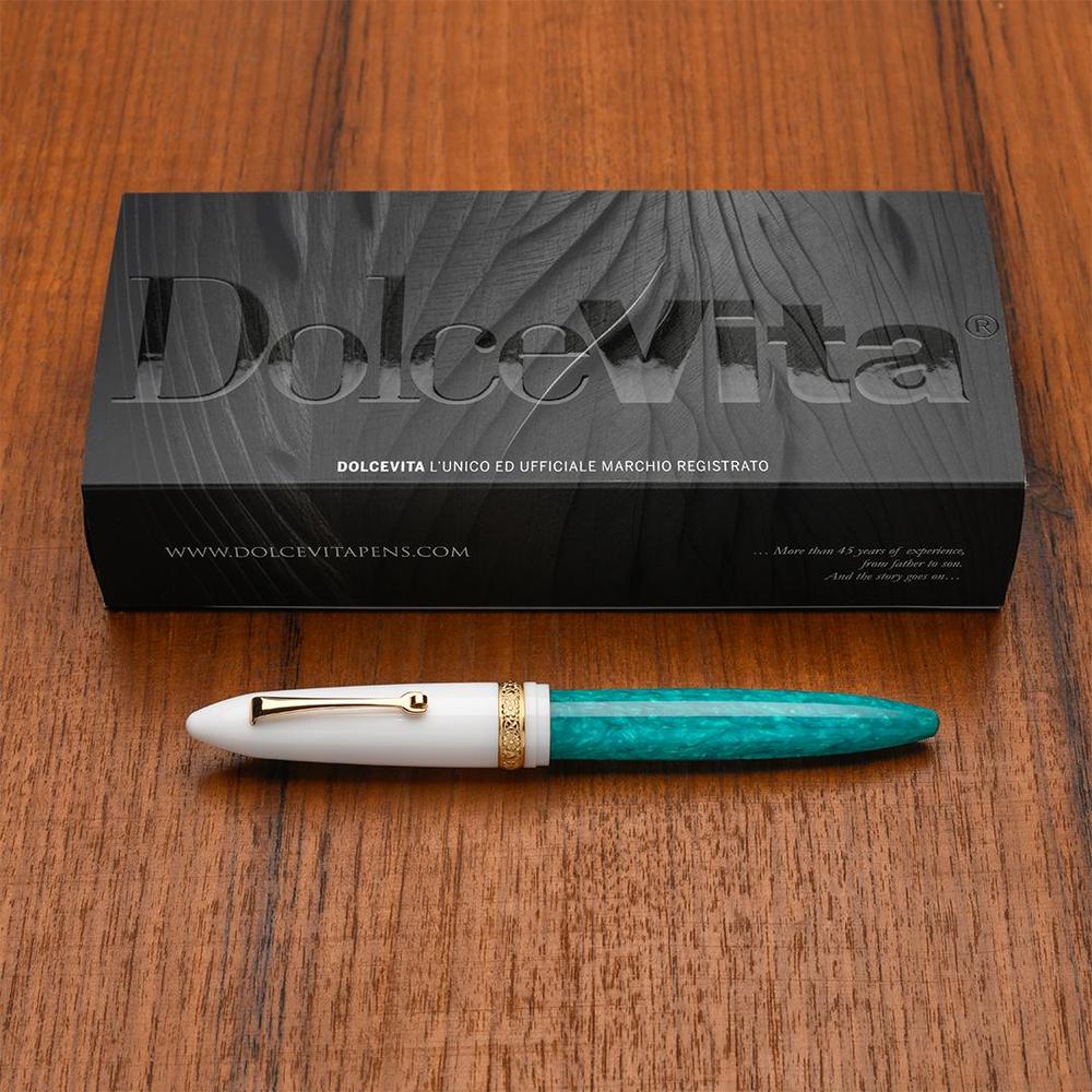 Leonardo Fountain Pen - DolceVita Furore - White Emerald (Smeralda) - Image 6