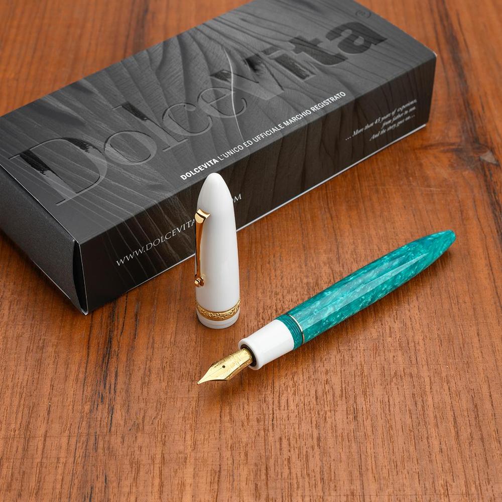 Leonardo Fountain Pen - DolceVita Furore - White Emerald (Smeralda) - Image 9