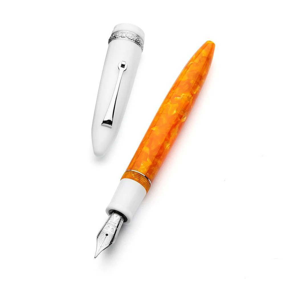 Leonardo Fountain Pen - DolceVita Furore - White Orange (Terra degli Aranci) - Image 11