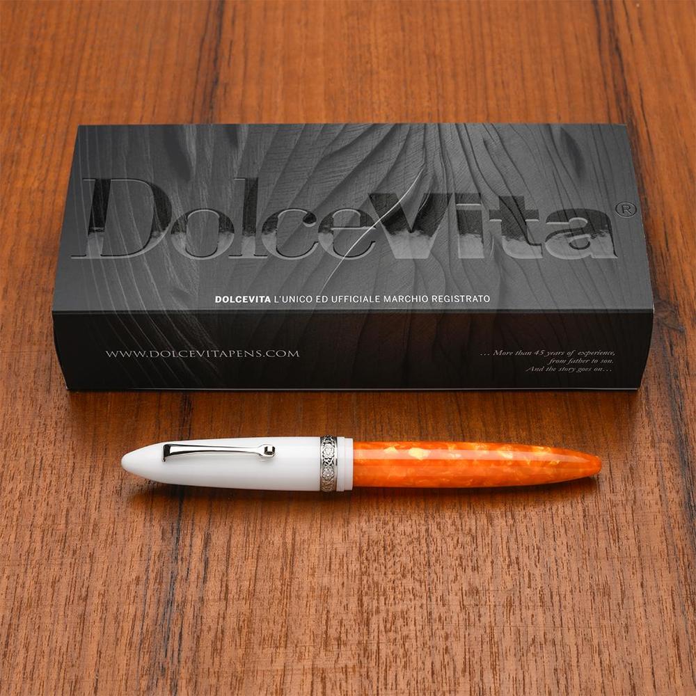 Leonardo Fountain Pen - DolceVita Furore - White Orange (Terra degli Aranci) - Image 12