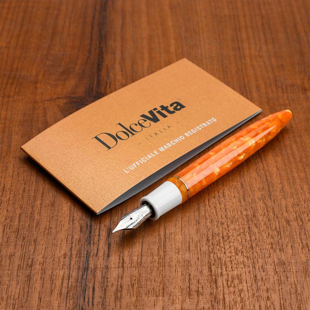 Leonardo Fountain Pen - DolceVita Furore - White Orange (Terra degli Aranci) - Image 14