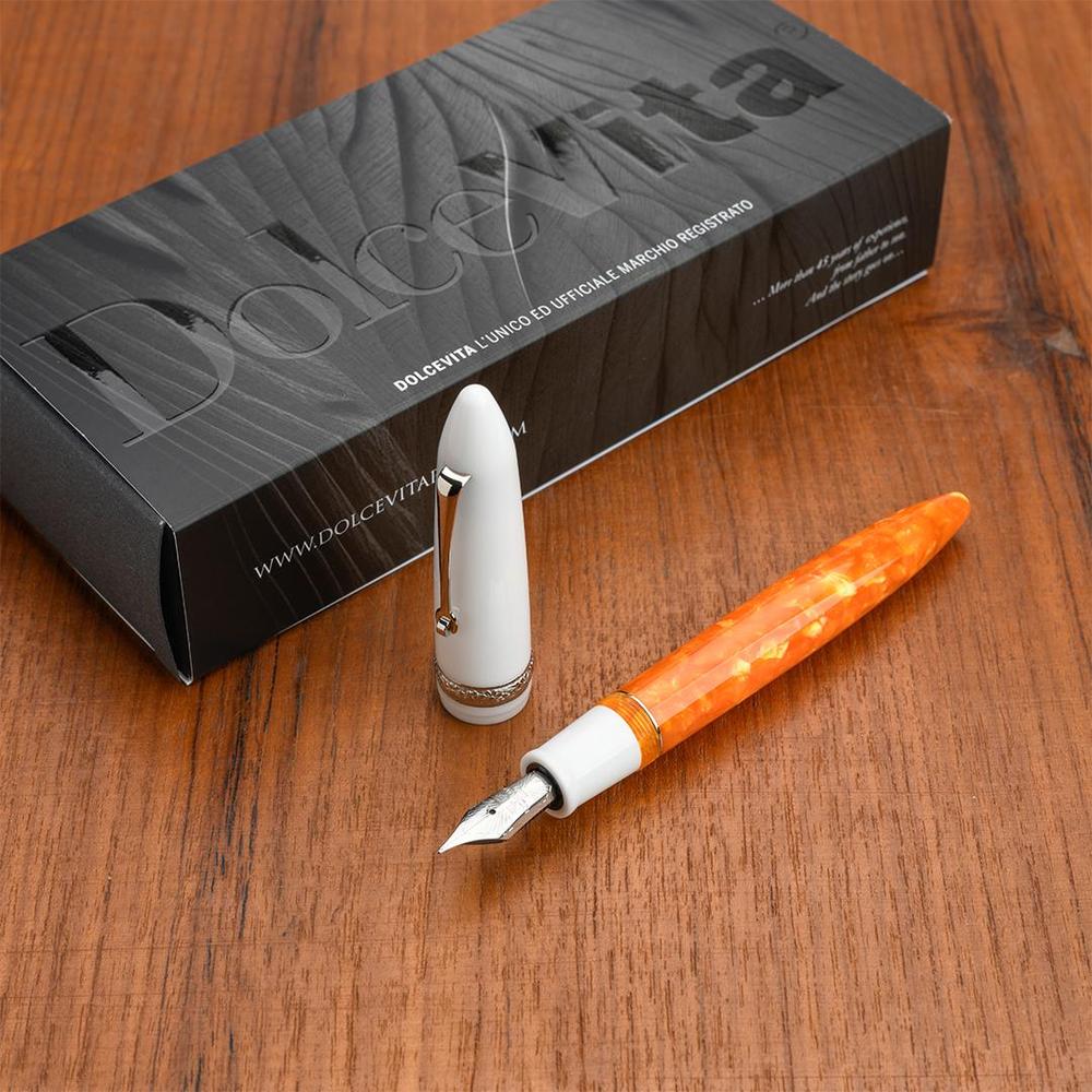 Leonardo Fountain Pen - DolceVita Furore - White Orange (Terra degli Aranci) - Image 15