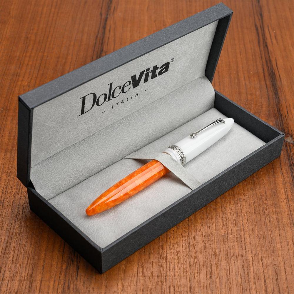 Leonardo Fountain Pen - DolceVita Furore - White Orange (Terra degli Aranci) - Image 16