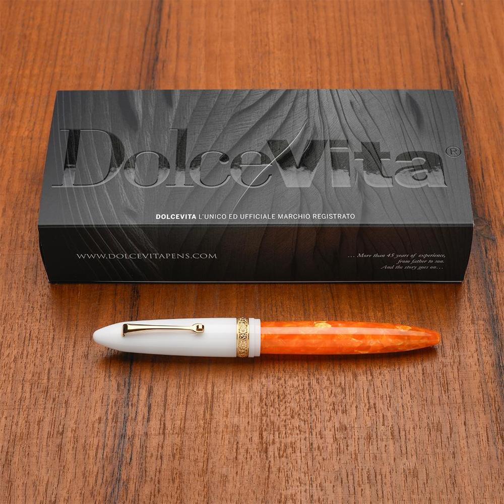 Leonardo Fountain Pen - DolceVita Furore - White Orange (Terra degli Aranci) - Image 5