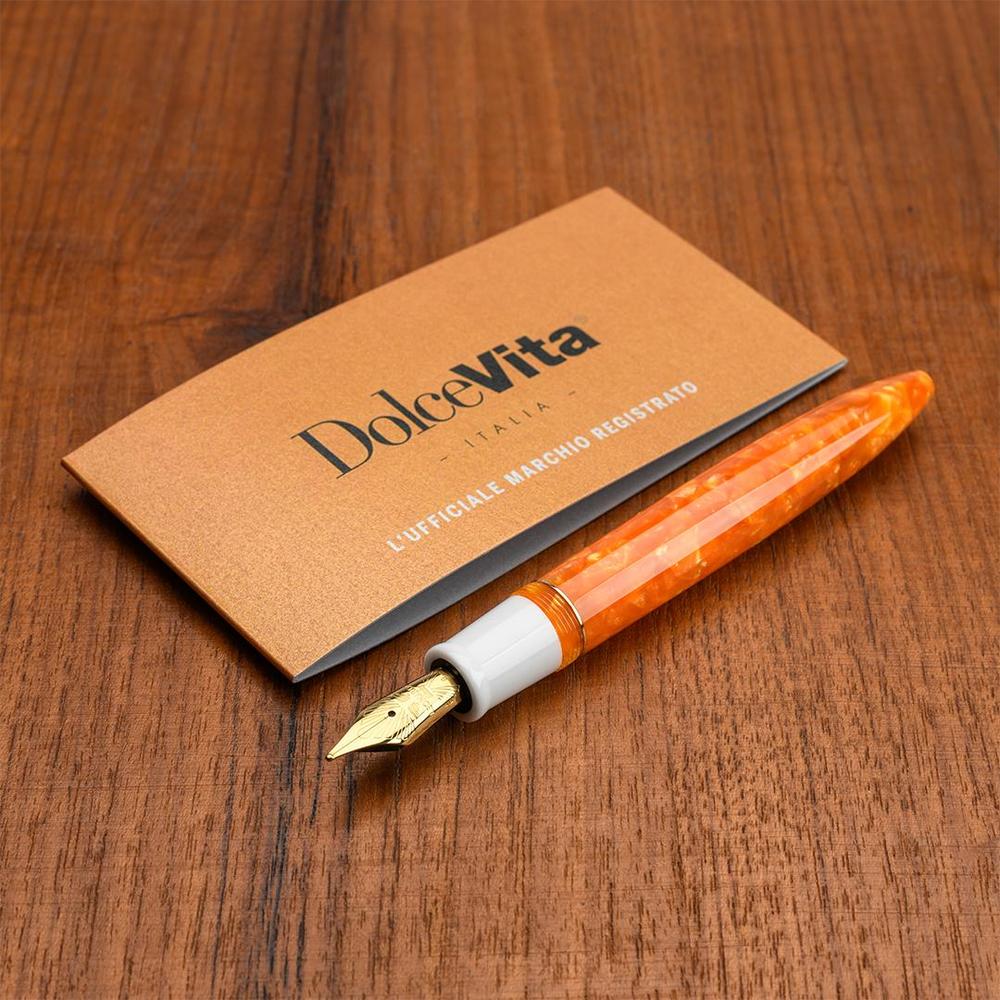 Leonardo Fountain Pen - DolceVita Furore - White Orange (Terra degli Aranci) - Image 6