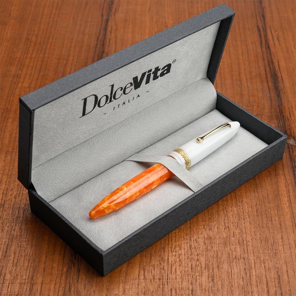 Leonardo Fountain Pen - DolceVita Furore - White Orange (Terra degli Aranci) - Image 9